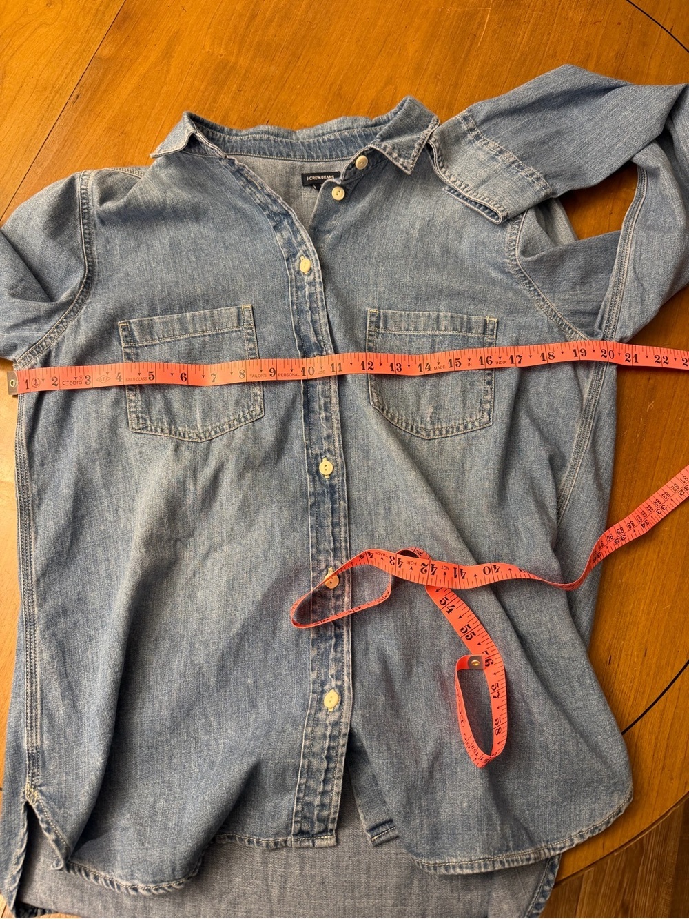 J.Crew 100% Cotton Chambray Button Down Shirt | Coastal Grandma Western Chic 10 - Picture 10 of 11